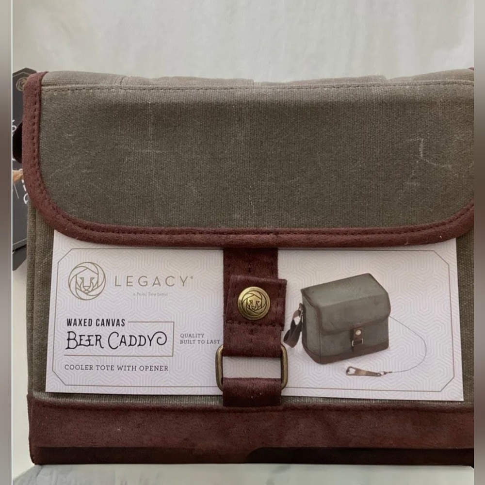 Waxed Canvas Beer Cooler Tote With Opener